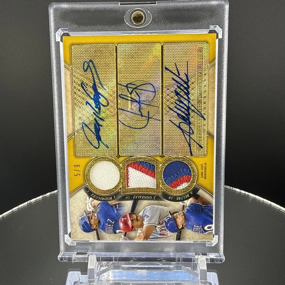 2017 Topps Triple Threads Rodriguez Gonzalez Adrian Beltre Auto Relic /9 HOF